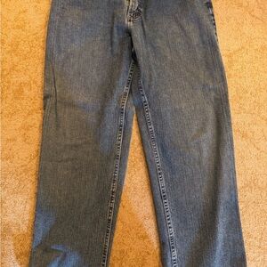 Lee Premium Relaxed Fit Straight Leg Men's Blue Denim Cotton Jeans Size 34x30